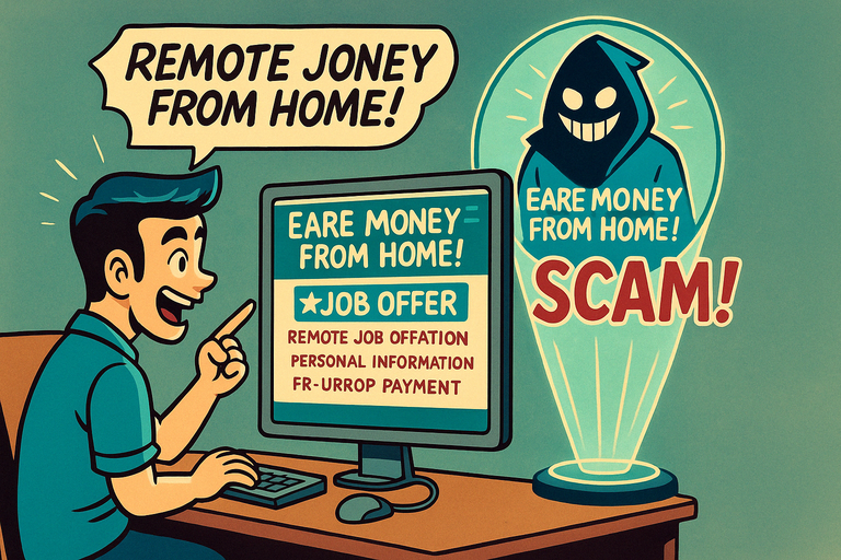 Remote Job Scam Illustration